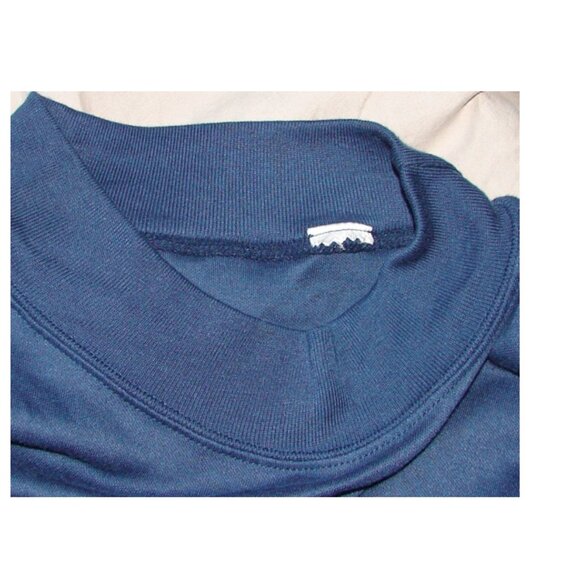 Vtg International Sportswear Mock Neck Pullover TOP, Plus Sz 2X, Navy Blue - Picture 5 of 6
